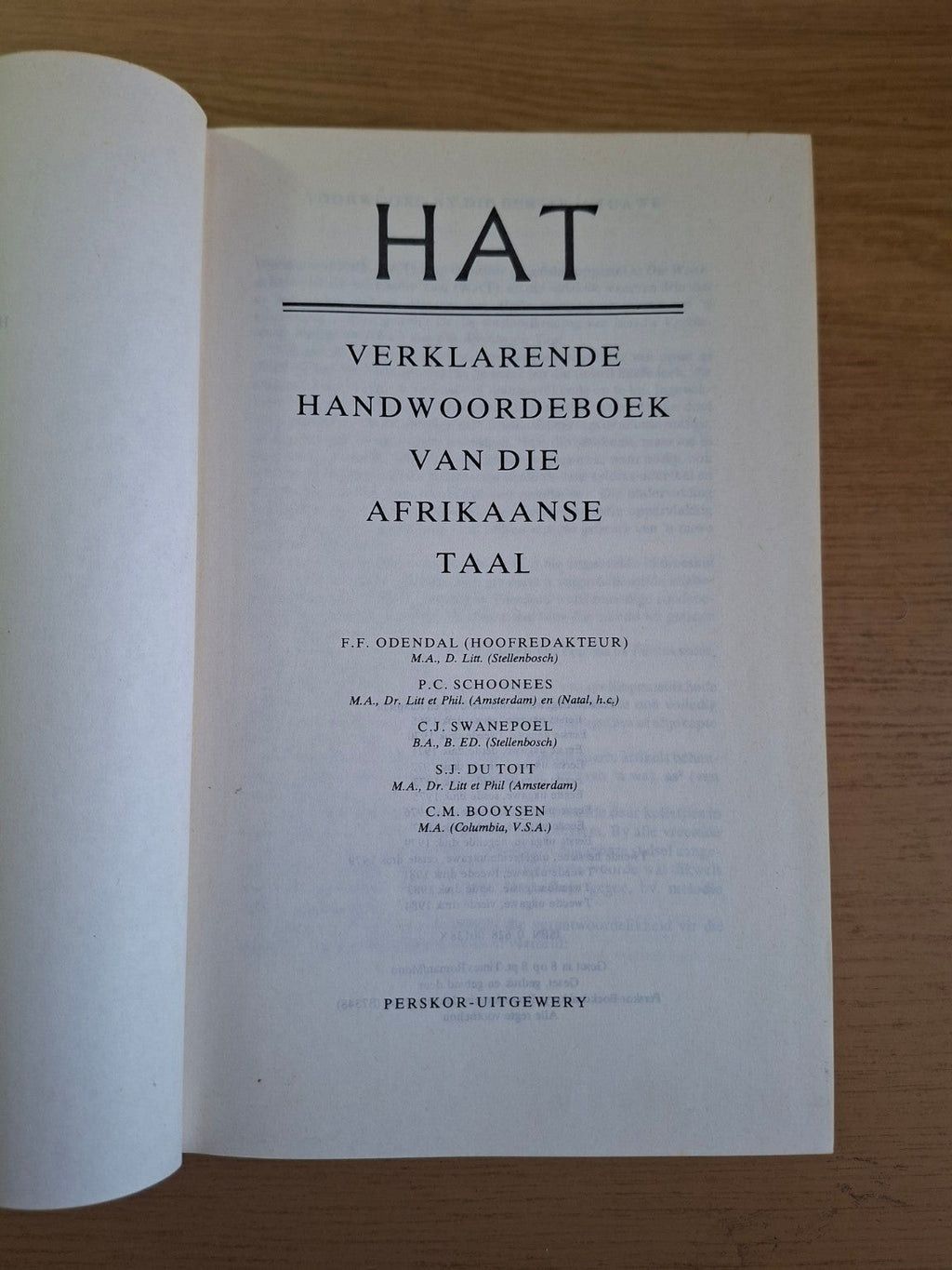 HAT – Verklarende Handwoordeboek Perskor – Second-Hand