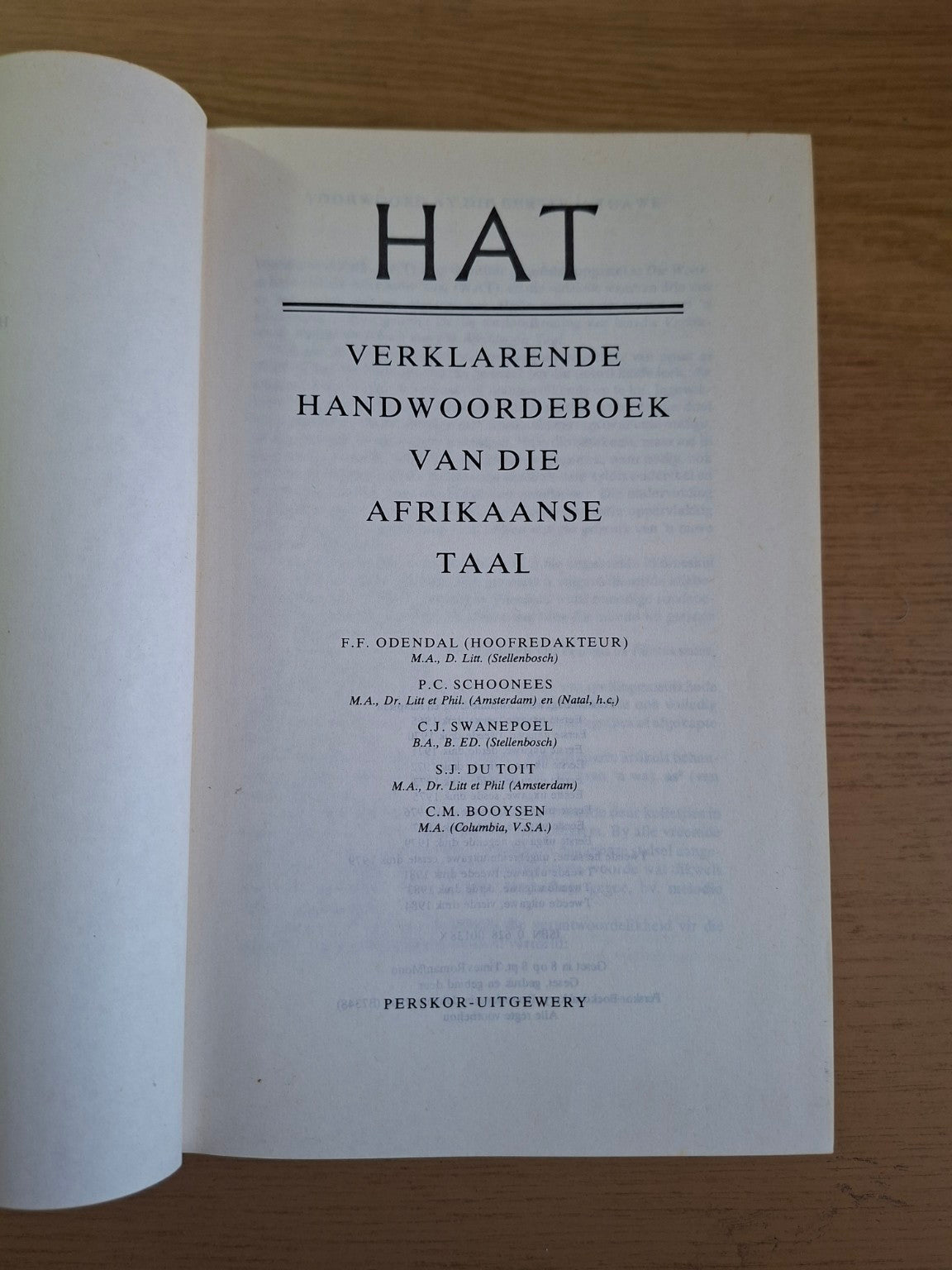 HAT – Verklarende Handwoordeboek Perskor – Second-Hand