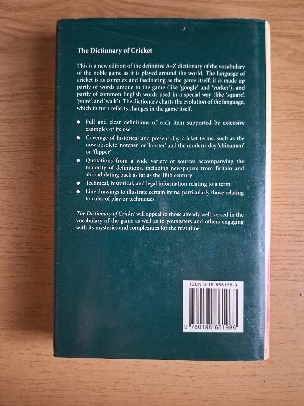 The Dictionary of Cricket – Michael Rundell (Second-Hand)