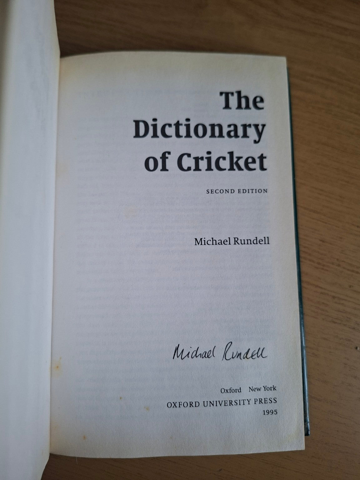The Dictionary of Cricket – Michael Rundell (Second-Hand)