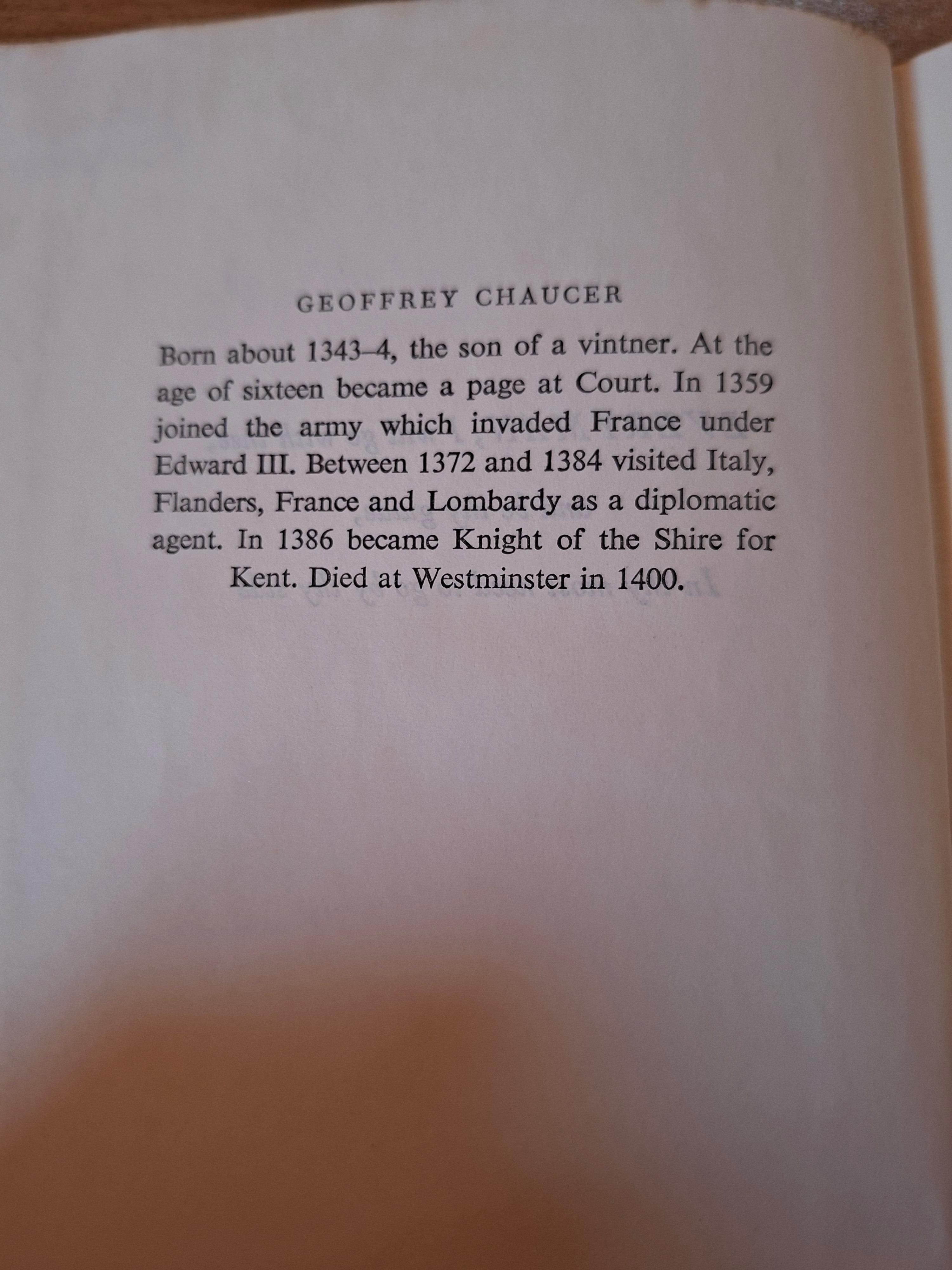 The Canterbury Tales – Geoffrey Chaucer (Everyman’s Library No. 397) (Second-Hand)