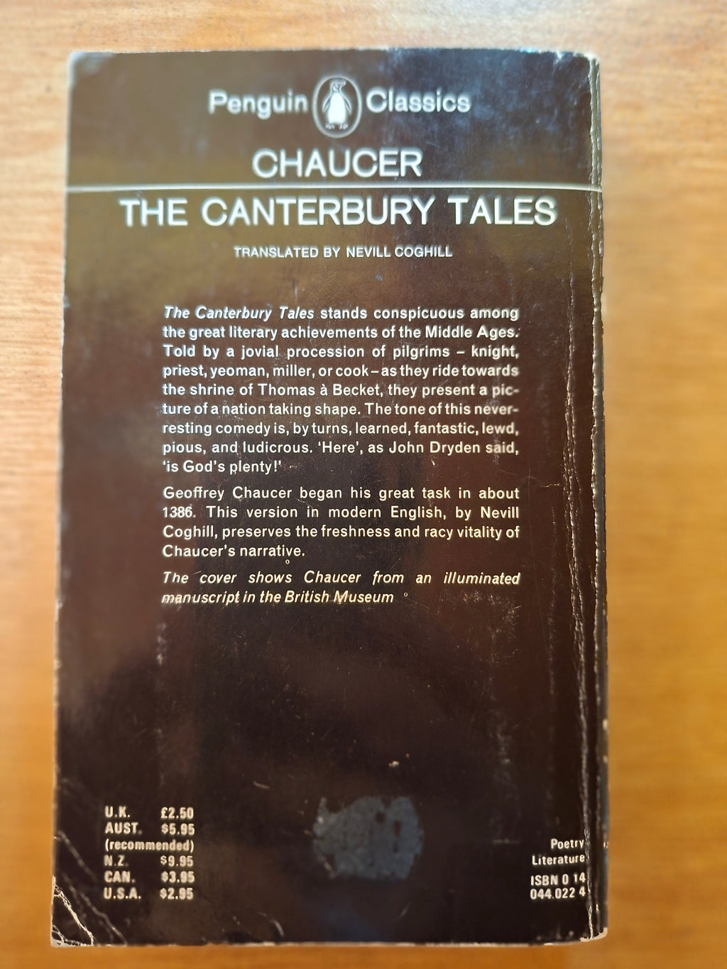 The Canterbury Tales – Geoffrey Chaucer (Penguin Classics Edition) (Second-Hand)