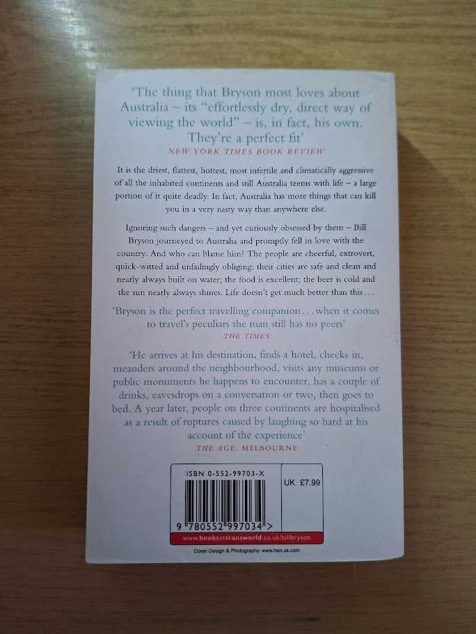 Down Under by Bill Bryson (Second Hand Paperback)