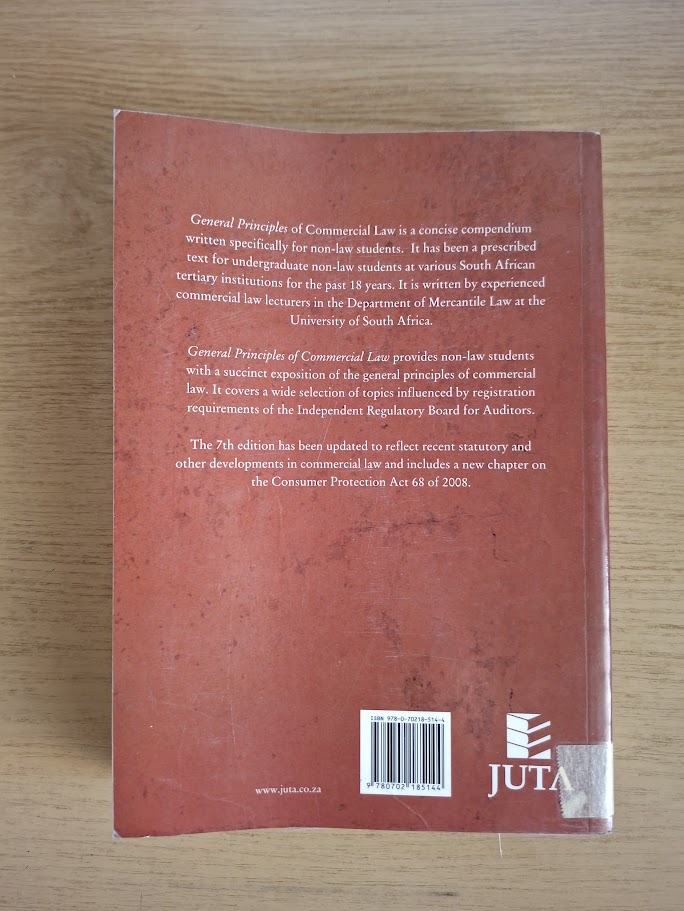 General Principles of Commercial Law (Second Hand Paperback)