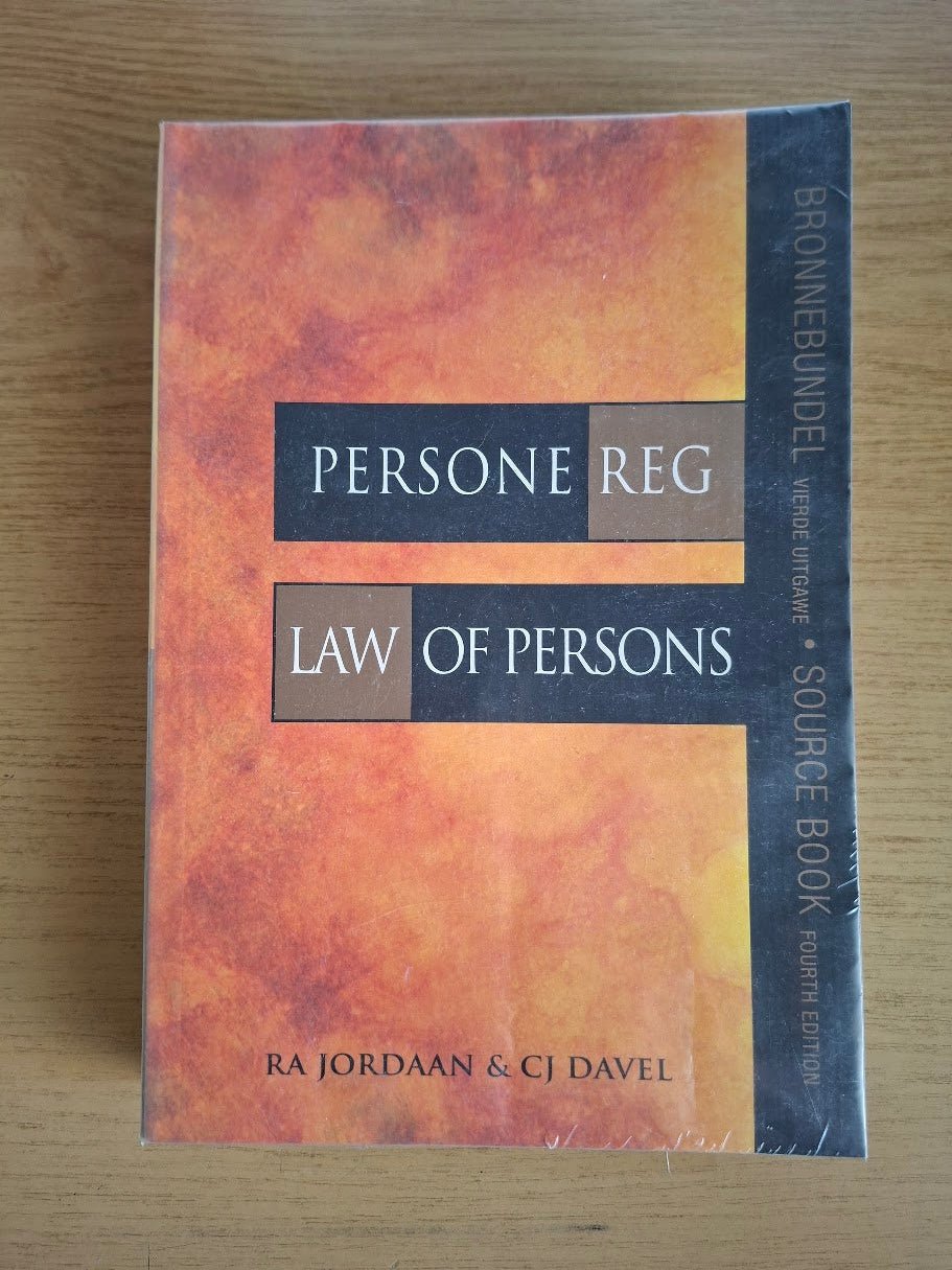 Law of Persons Sourcebook by R.A. Jordaan (Second Hand Paperback)