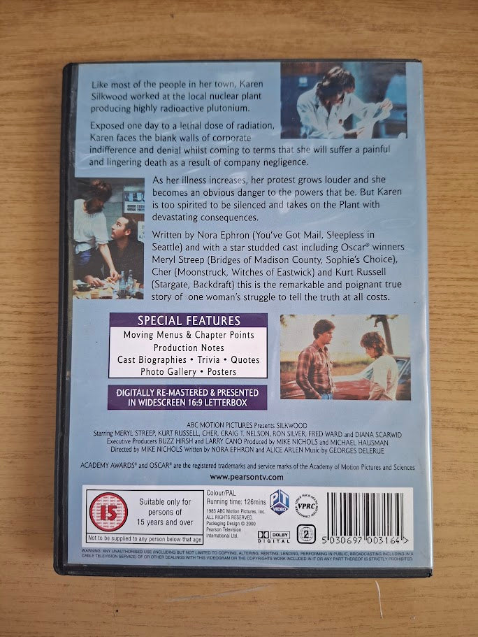 Silkwood – Meryl Streep, Kurt Russell & Cher (Second Hand DVD)