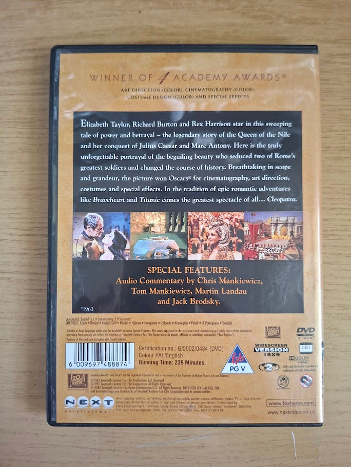 Cleopatra – 45th Anniversary Edition (1963, Second Hand DVD)