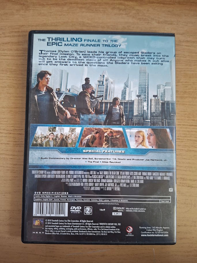 Maze Runner: The Death Cure (2018, Second Hand DVD)