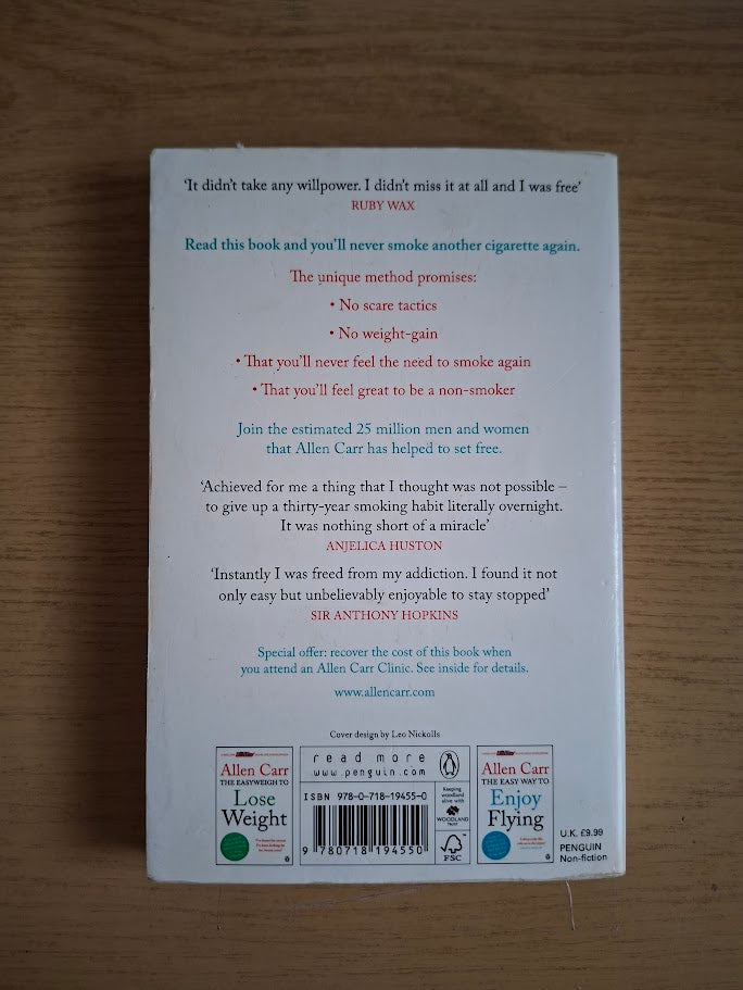 Allen Carr's Easy Way to Stop Smoking – Allen Carr (2013 Penguin Paperback)