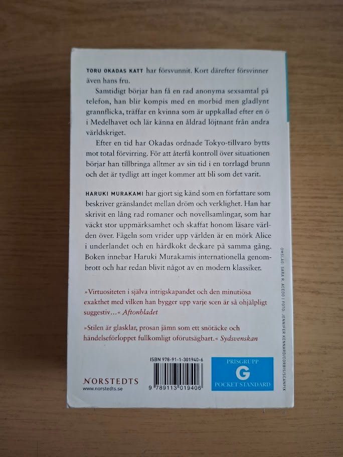 Fågeln som vrider upp världen – Haruki Murakami (2008 Swedish Pocket Edition)