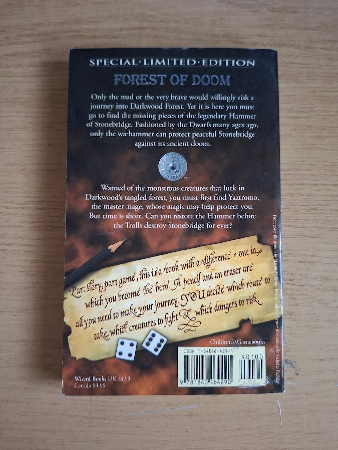Forest of Doom – Ian Livingstone (Fighting Fantasy #8, 2003 Wizard Books Paperback)