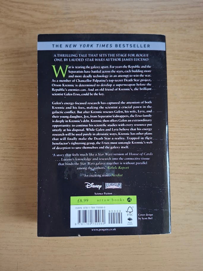 Star Wars: Catalyst – A Rogue One Novel – James Luceno (2017 Arrow Paperback)