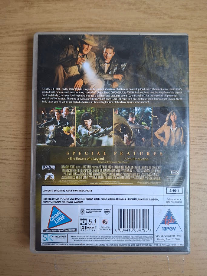 Indiana Jones and the Kingdom of the Crystal Skull – Harrison Ford (DVD, 2008, Second-Hand)