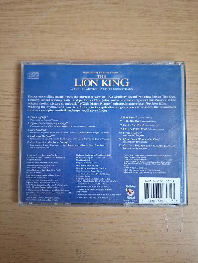 The Lion King (Original Motion Picture Soundtrack) (1994 US Picture Disc, Second-Hand CD)