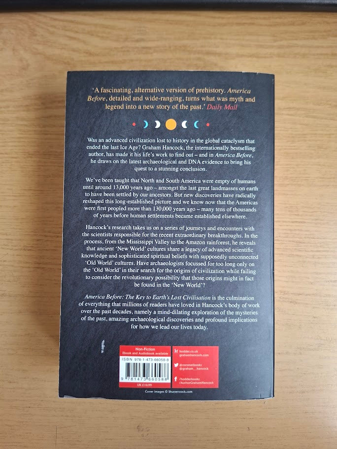 America Before: The Key to Earth's Lost Civilization – Graham Hancock (2020 Paperback, Second-Hand Book)