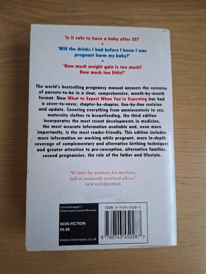 What to Expect When You're Expecting – Arlene Eisenberg, Heidi E. Murkoff & Sandee E. Hathaway (3rd Edition, 2002 Paperback, Second-Hand Book)