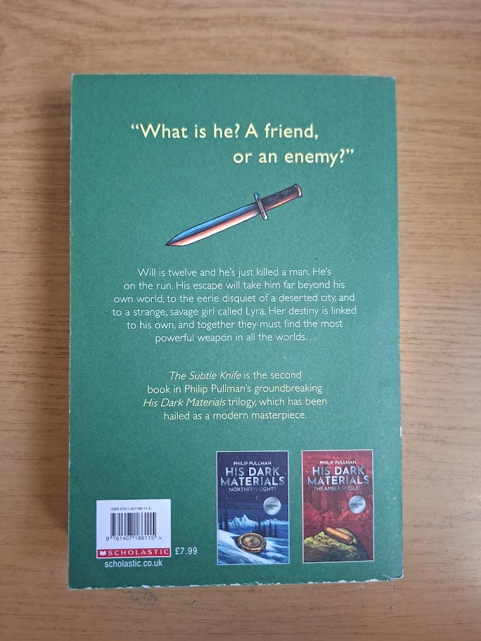 The Subtle Knife – Philip Pullman (His Dark Materials Book 2, 2017 Paperback, Second-Hand Book)