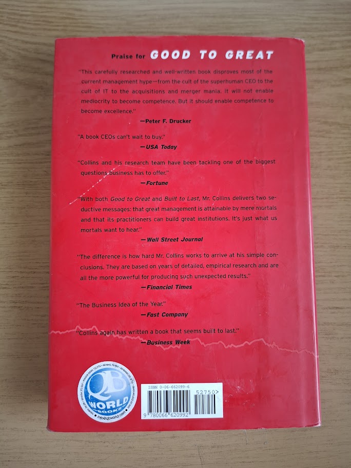 Good to Great: Why Some Companies Make the Leap... and Others Don't – Jim Collins (2001 Hardcover, Second-Hand Book)
