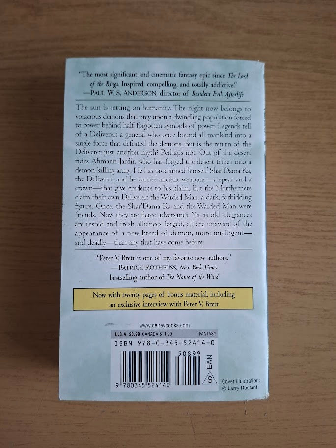 The Desert Spear – Peter V. Brett (The Demon Cycle Book 2, 2011 Mass Market Paperback, Second-Hand Book)