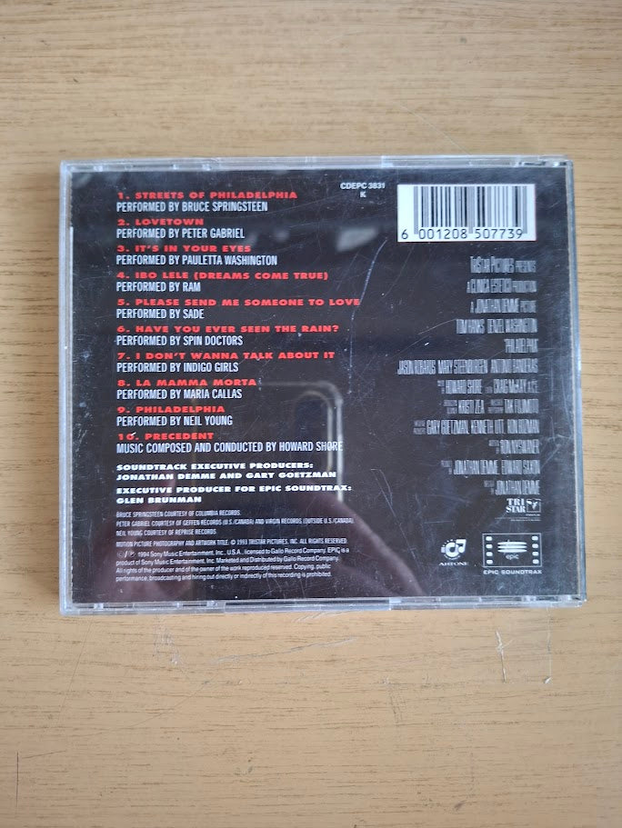 Philadelphia (Music From The Motion Picture) – Various Artists (1994 South African Compilation, Second-Hand CD)