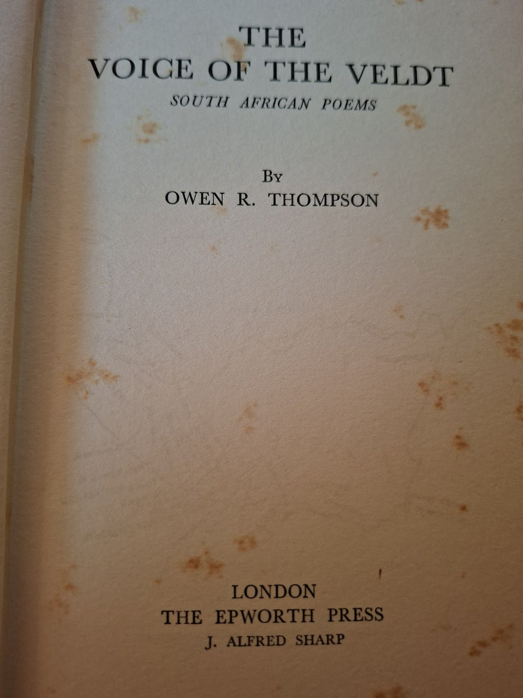 The Voice of the Veldt – Poems of South Africa (1930, Signed Copy) (Second-Hand)