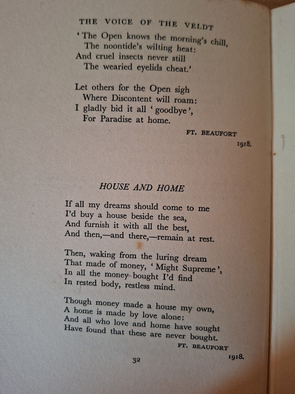The Voice of the Veldt – Poems of South Africa (1930, Signed Copy) (Second-Hand)