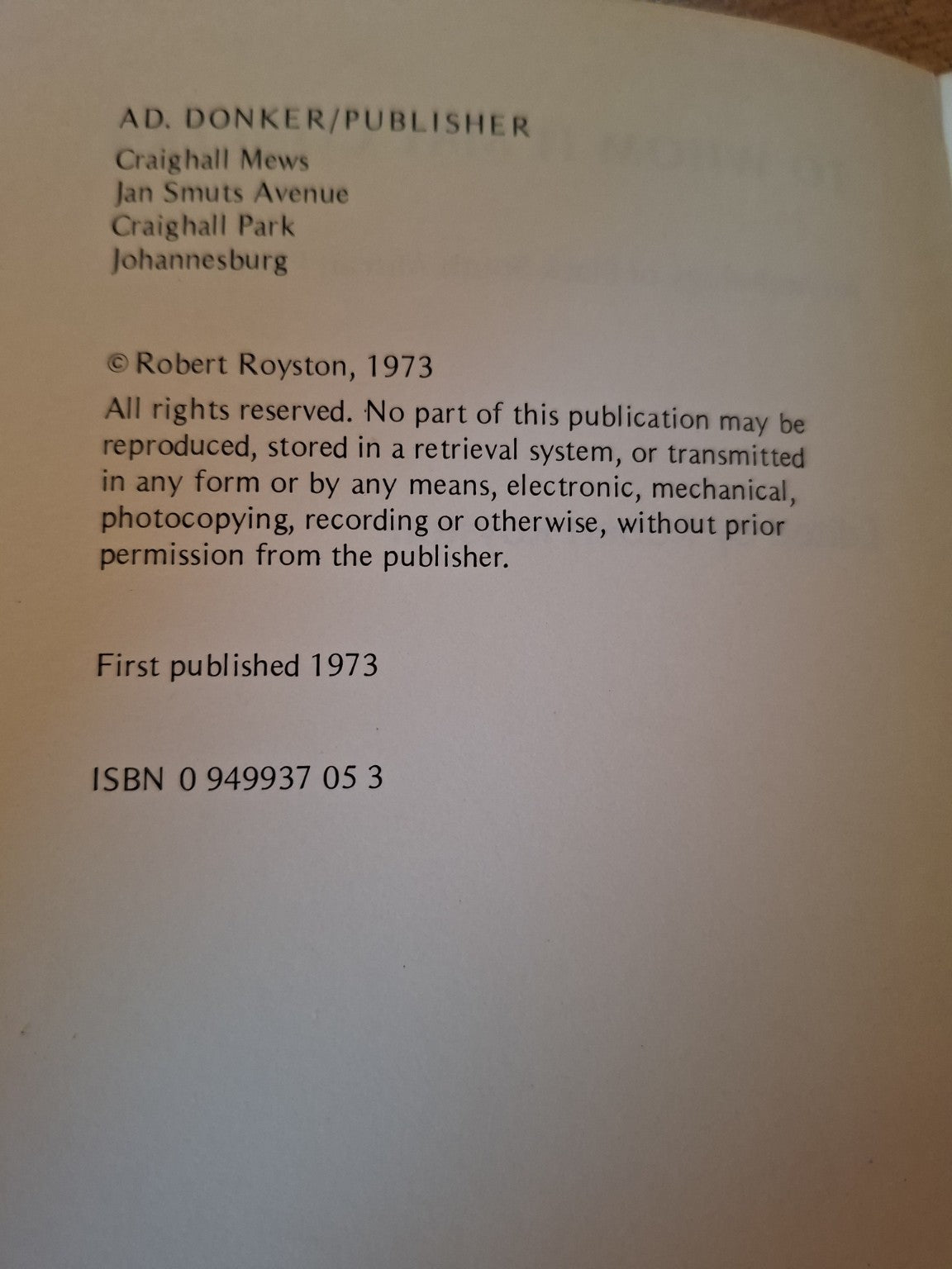 To Whom It May Concern – An Anthology of Black South African Poetry (1973) (Second-Hand)