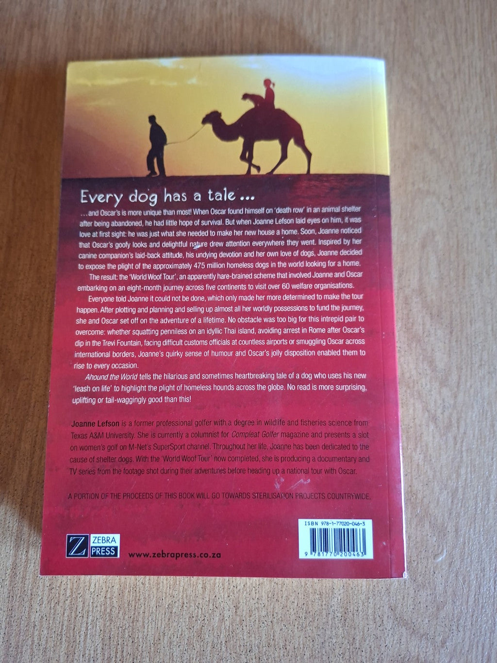 🐾 Ahound the World: My Travels with Oscar – Joanne Lefson (Signed Paw Print Edition) (Second-Hand)