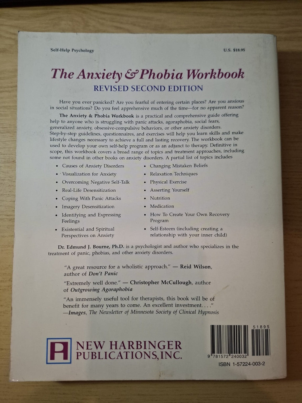 The Anxiety & Phobia Workbook – Edmund J. Bourne – Second-Hand