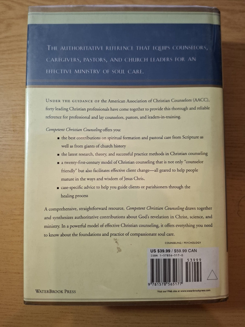 Competent Christian Counseling – Volume One – Dr. Timothy Clinton & Dr. George Ohlschlager – Second-Hand