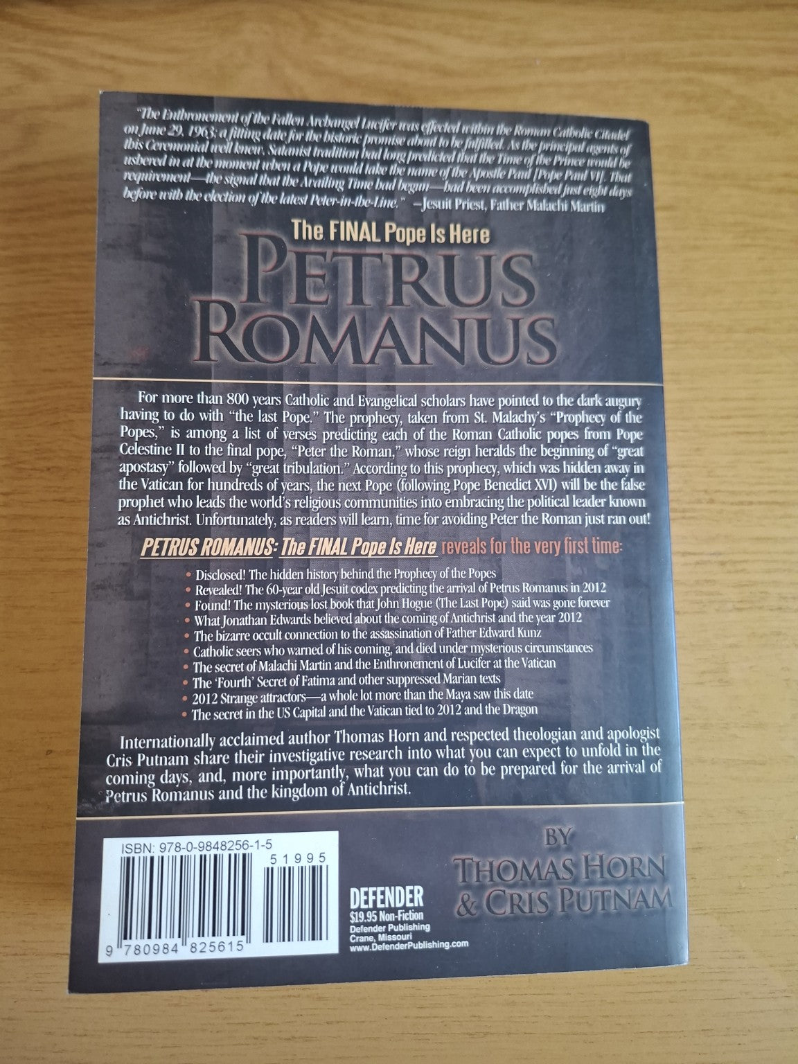 Petrus Romanus: The Final Pope Is Here – Second-Hand