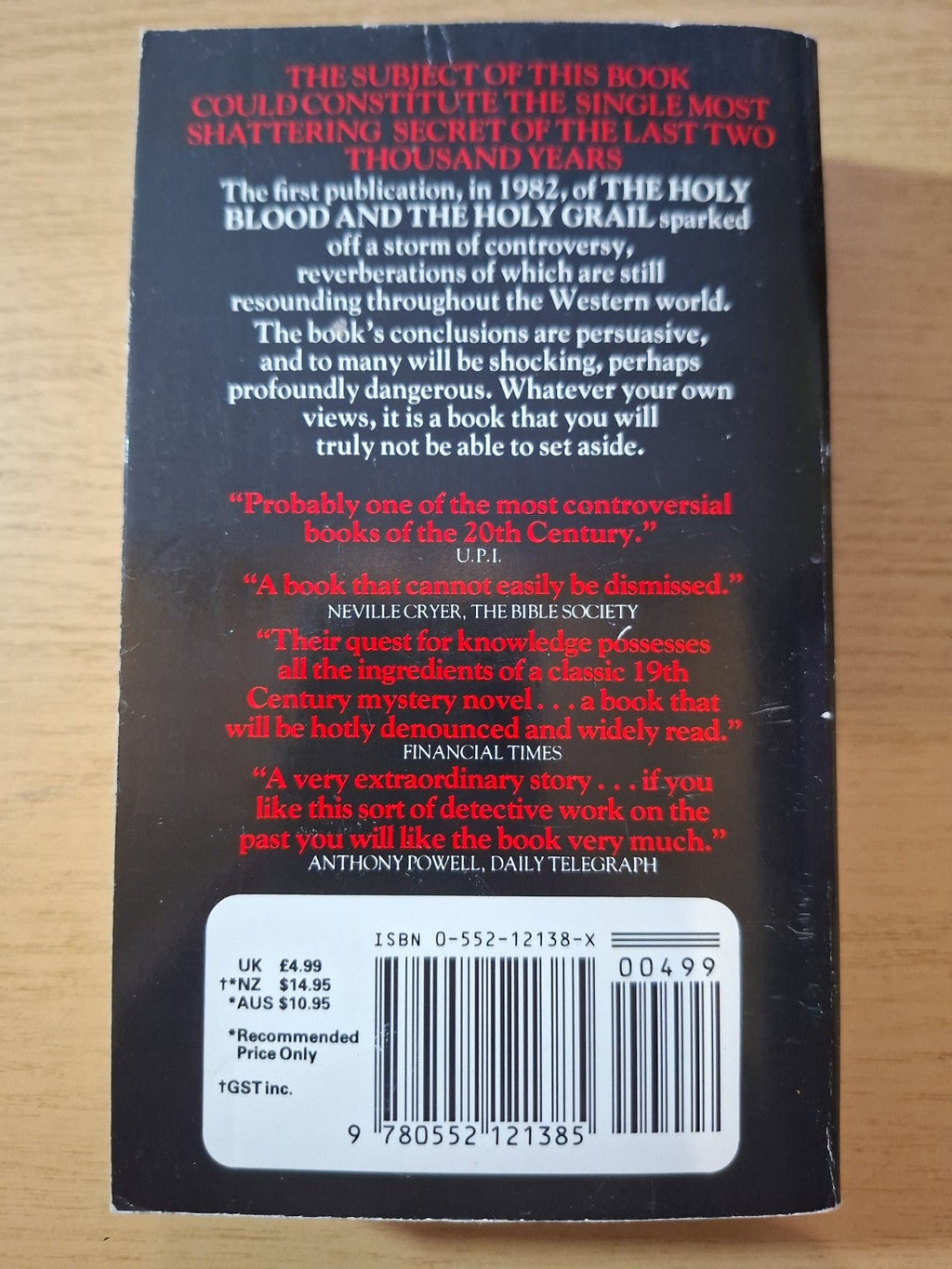 The Holy Blood and the Holy Grail – Michael Baigent, Richard Leigh & Henry Lincoln (Second-Hand)