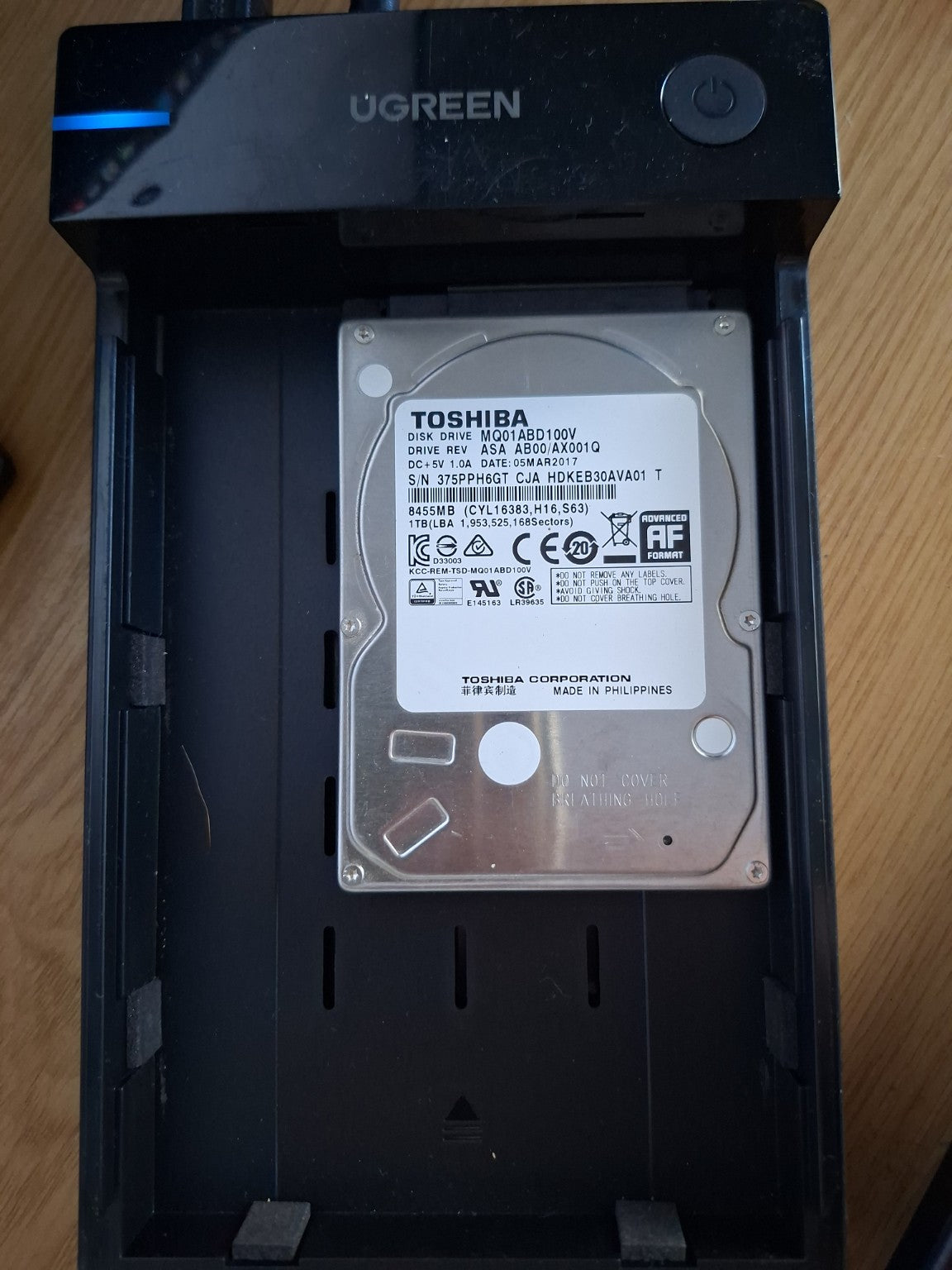 Toshiba 1TB 2.5" SATA Laptop Hard Drive – Second-Hand