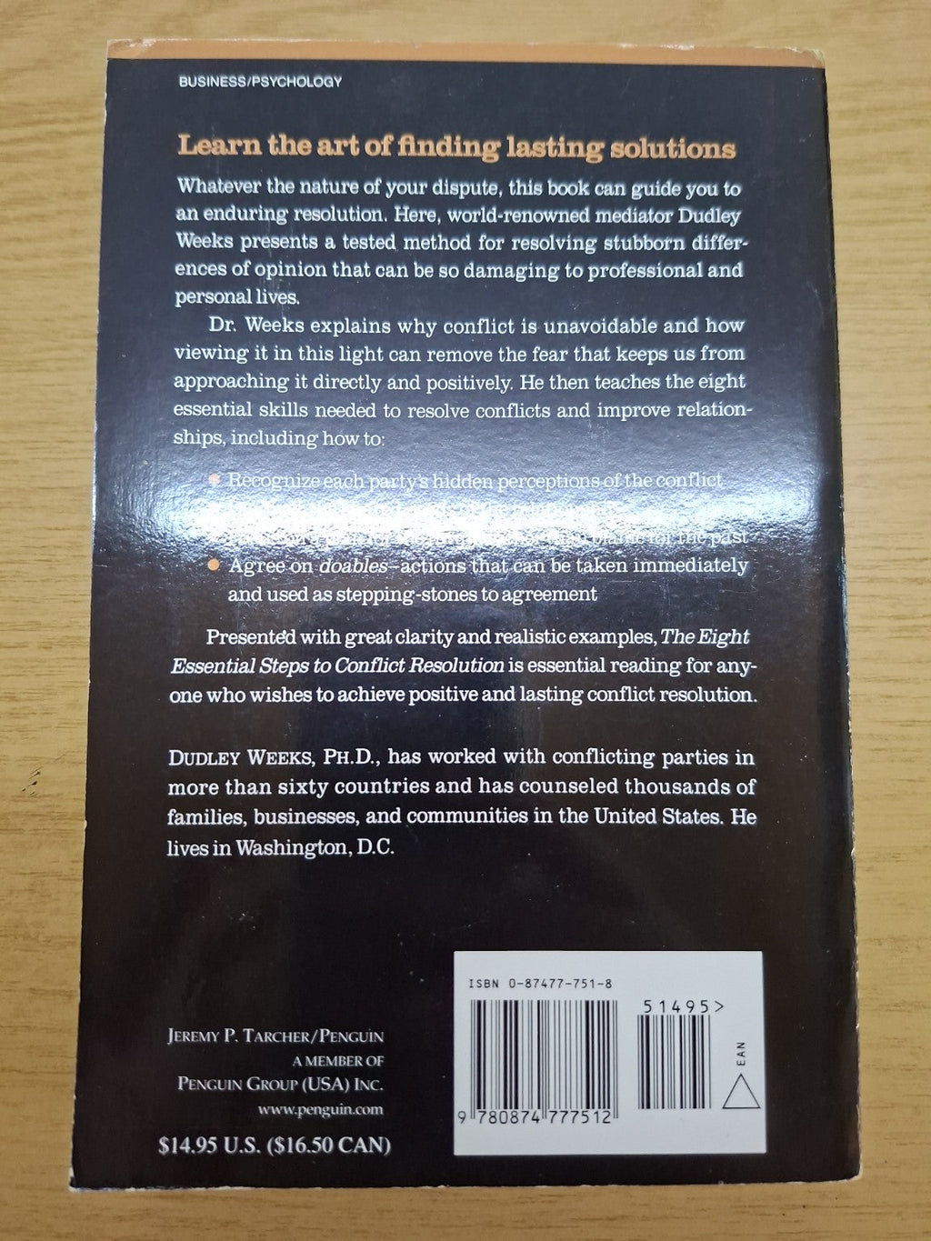 The Eight Essential Steps to Conflict Resolution – Dudley Weeks, Ph.D. (Second-Hand)