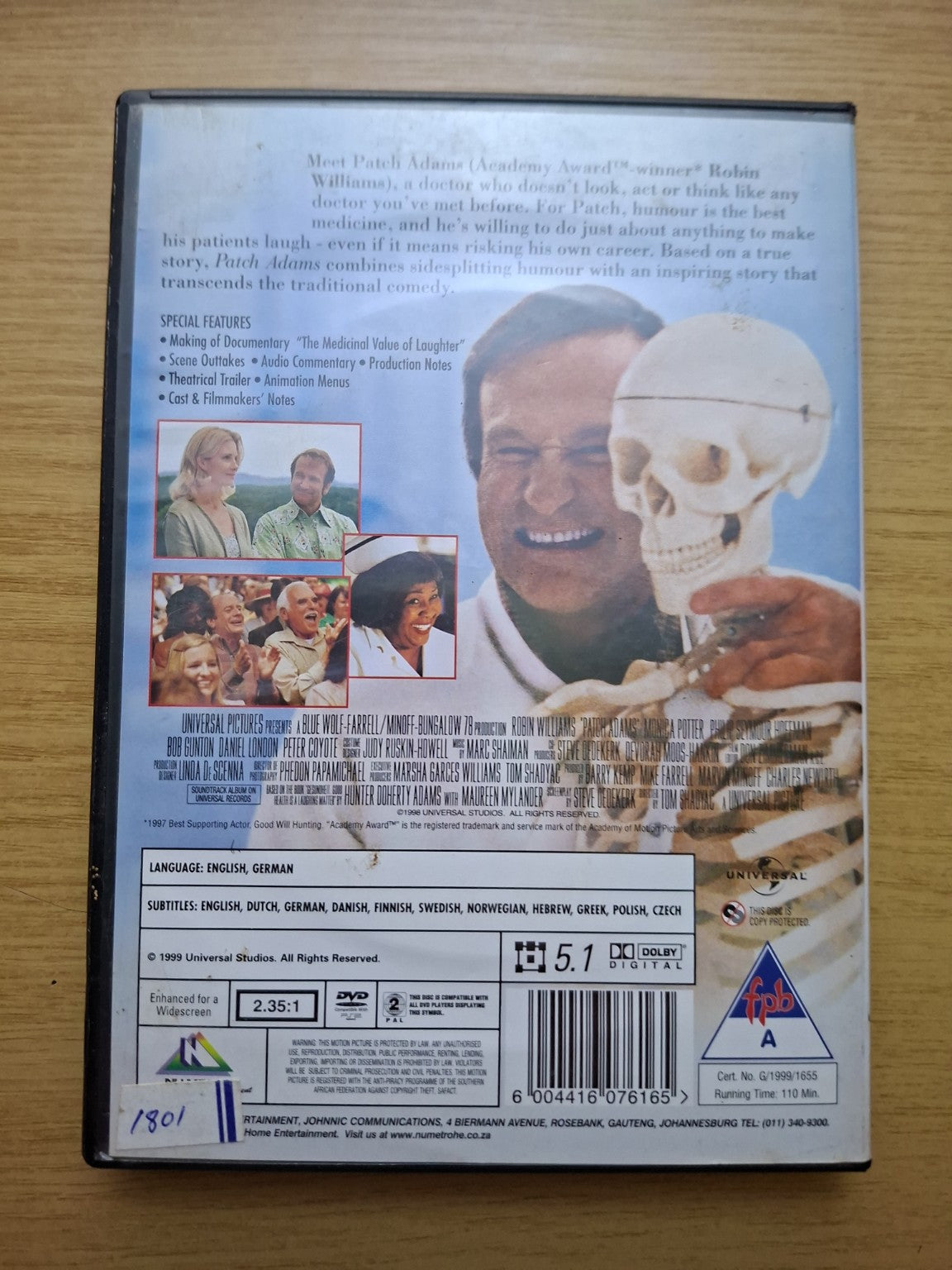 Patch Adams – DVD (Second-Hand)