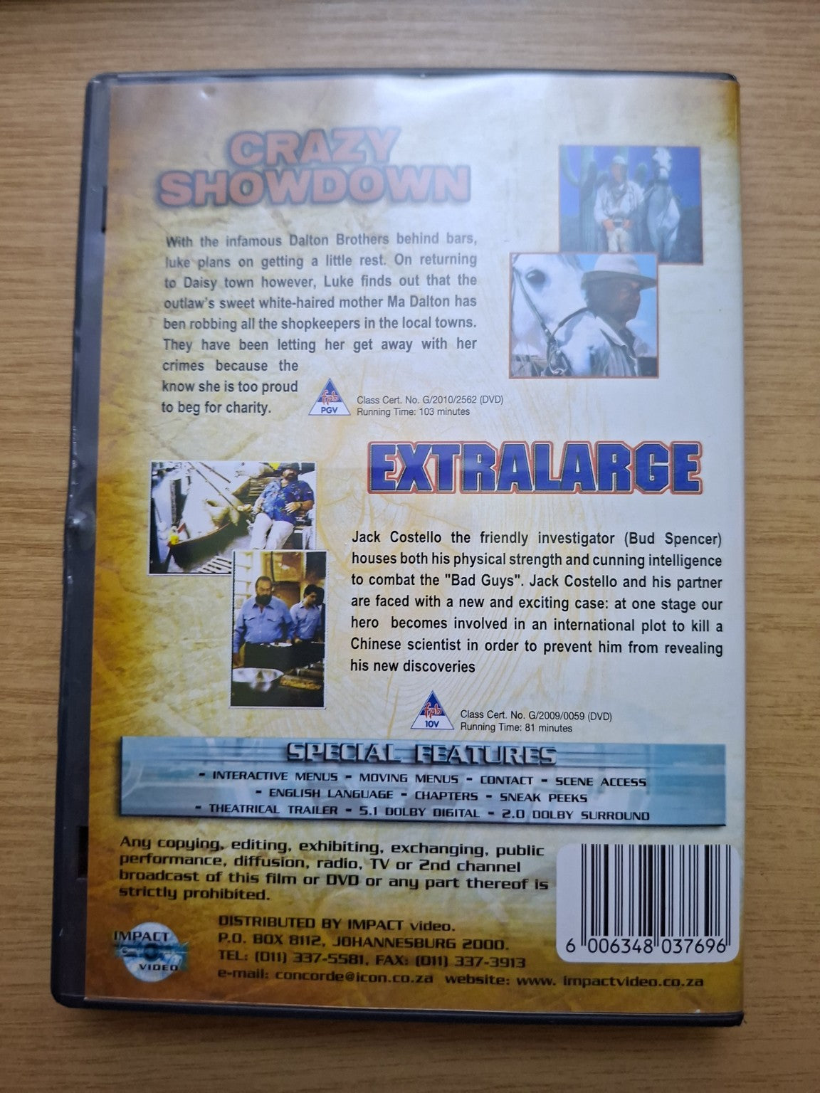 Crazy Showdown / Extralarge – Double Feature DVD (Second-Hand)