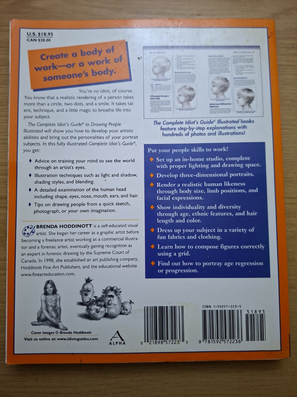 The Complete Idiot’s Guide to Drawing People Illustrated – Brenda Hoddinott (Second-Hand)