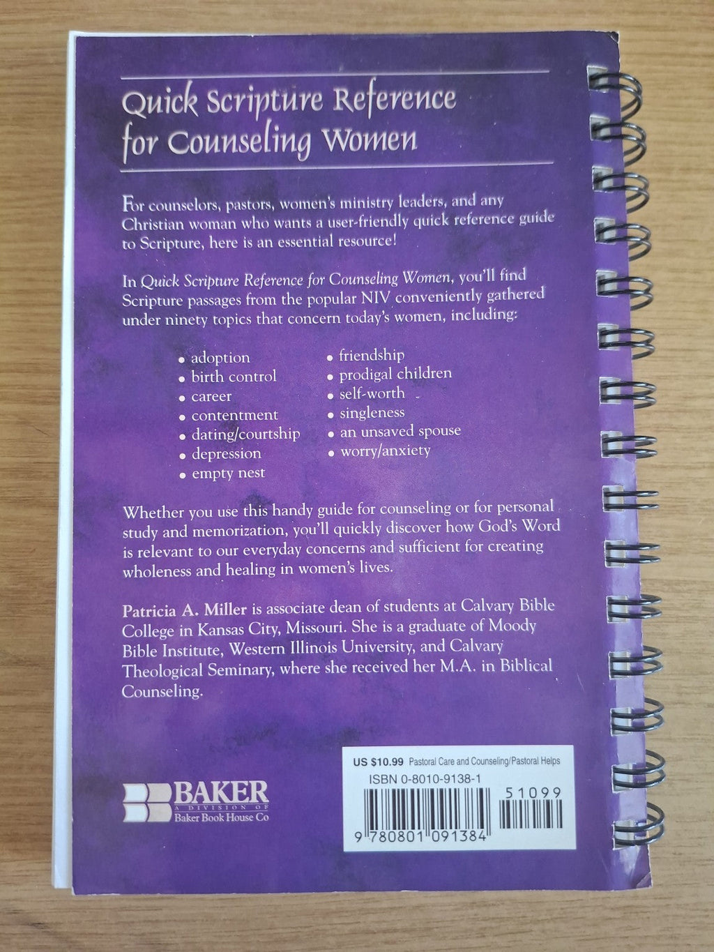 Quick Scripture Reference for Counseling Women – Patricia A. Miller (Second-Hand)