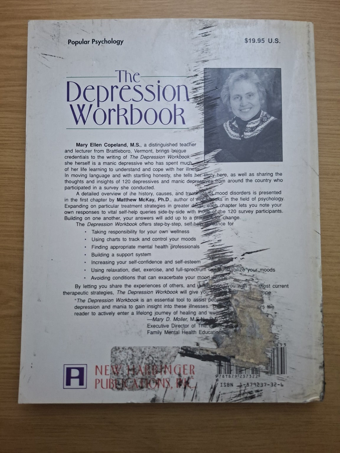 The Depression Workbook: A Guide for Living With Depression and Manic Depression – Mary Ellen Copeland (Second-Hand)