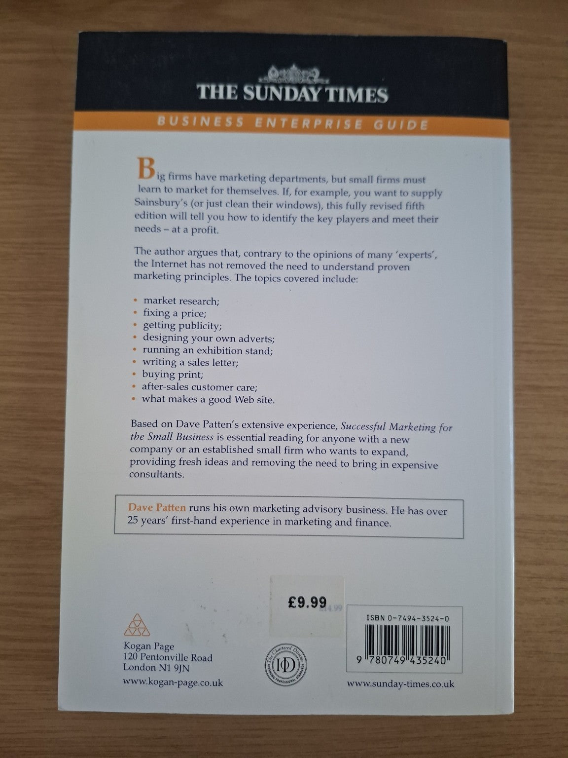 Successful Marketing for the Small Business – Dave Patten (Second-Hand)
