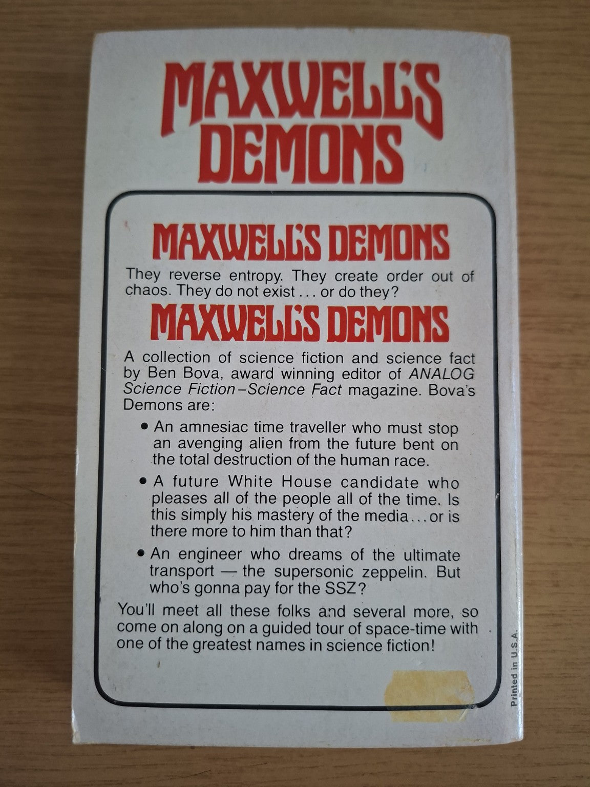 Maxwell’s Demons – Ben Bova (Second Hand Book)