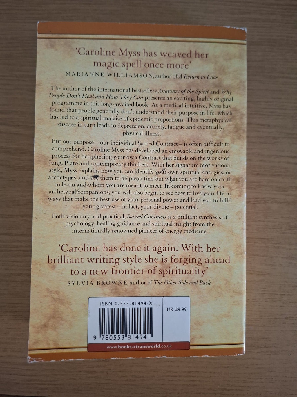Sacred Contracts – Caroline Myss (Second Hand Book)