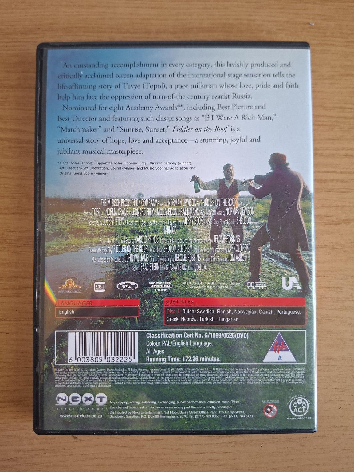 Fiddler on the Roof – DVD (Second Hand)