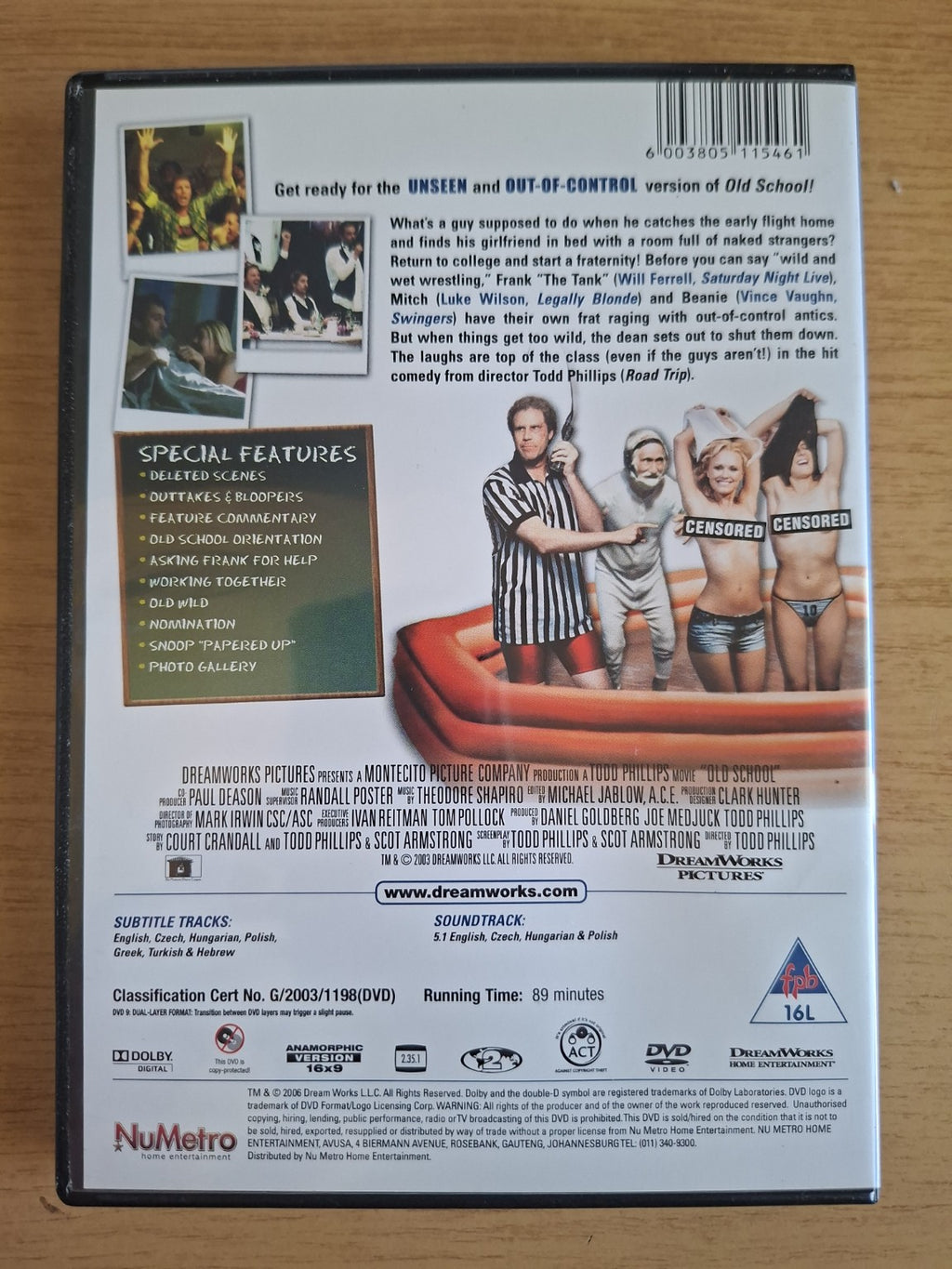 Old School (Unseen Version) – DVD (Second Hand)