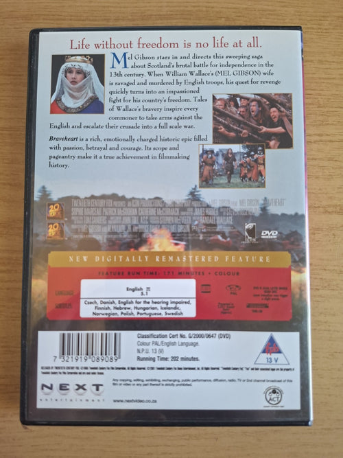 Braveheart – DVD (Second Hand)