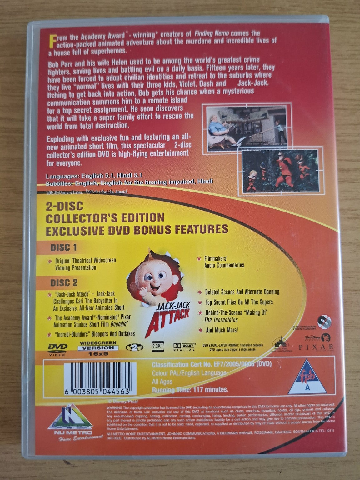 The Incredibles – 2-Disc Collector’s Edition (Second Hand DVD)