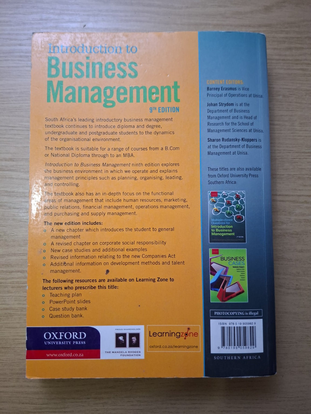 Introduction to Business Management (9th Edition) – BJ Erasmus, JW Strydom & S Rudansky-Klopper (Second Hand Book) (Copy)