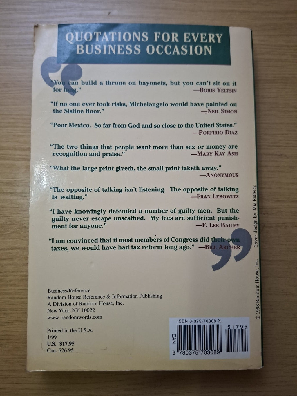 Quotable Business – Louis E. Boone (Second Hand Book)