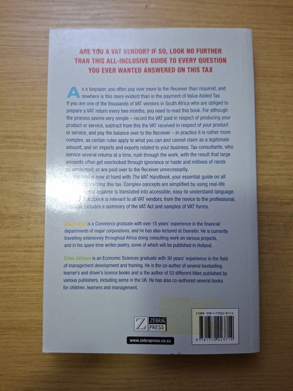The VAT Handbook – Geoff Hull & Clive Gibson (Second Hand Book)