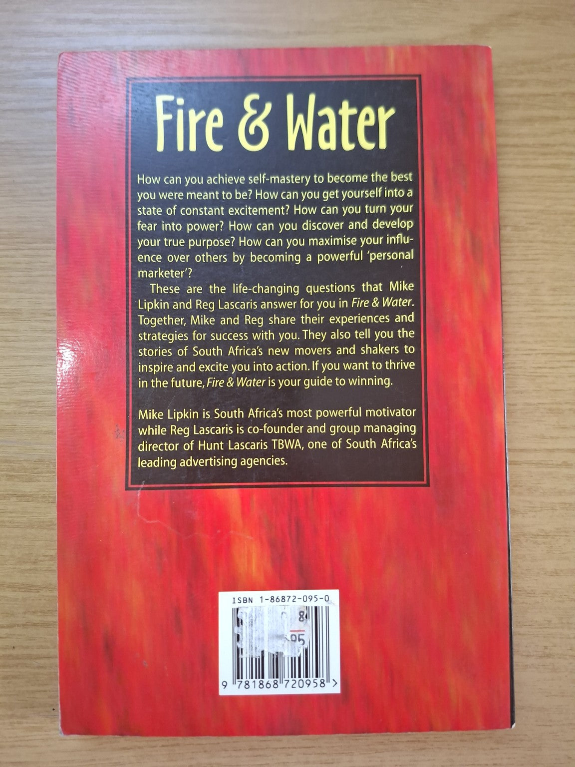 Fire & Water – Mike Lipkin & Reg Lascaris (Second Hand Book)